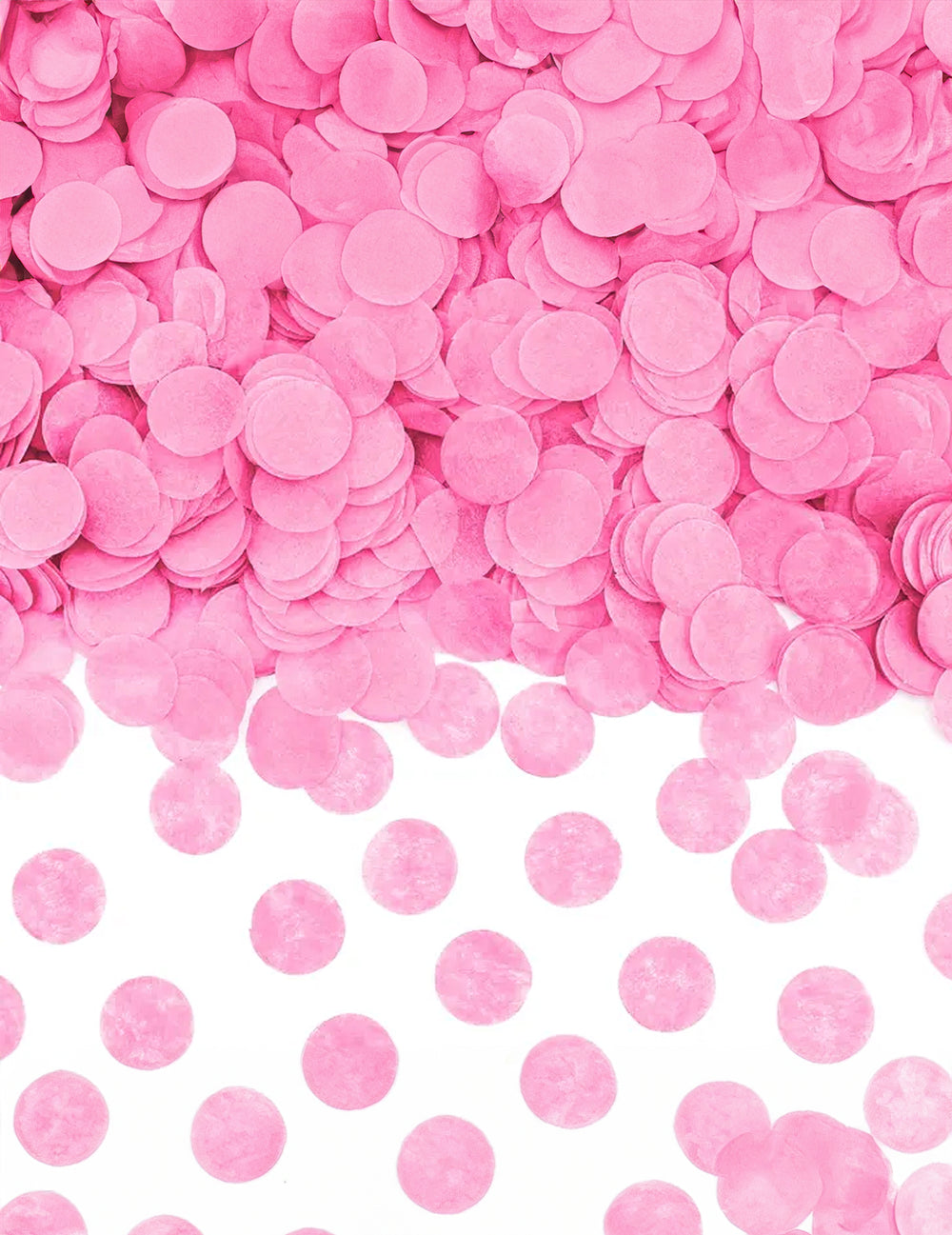 Gros plan sur les confettis roses du canon à confettis girl pour fête