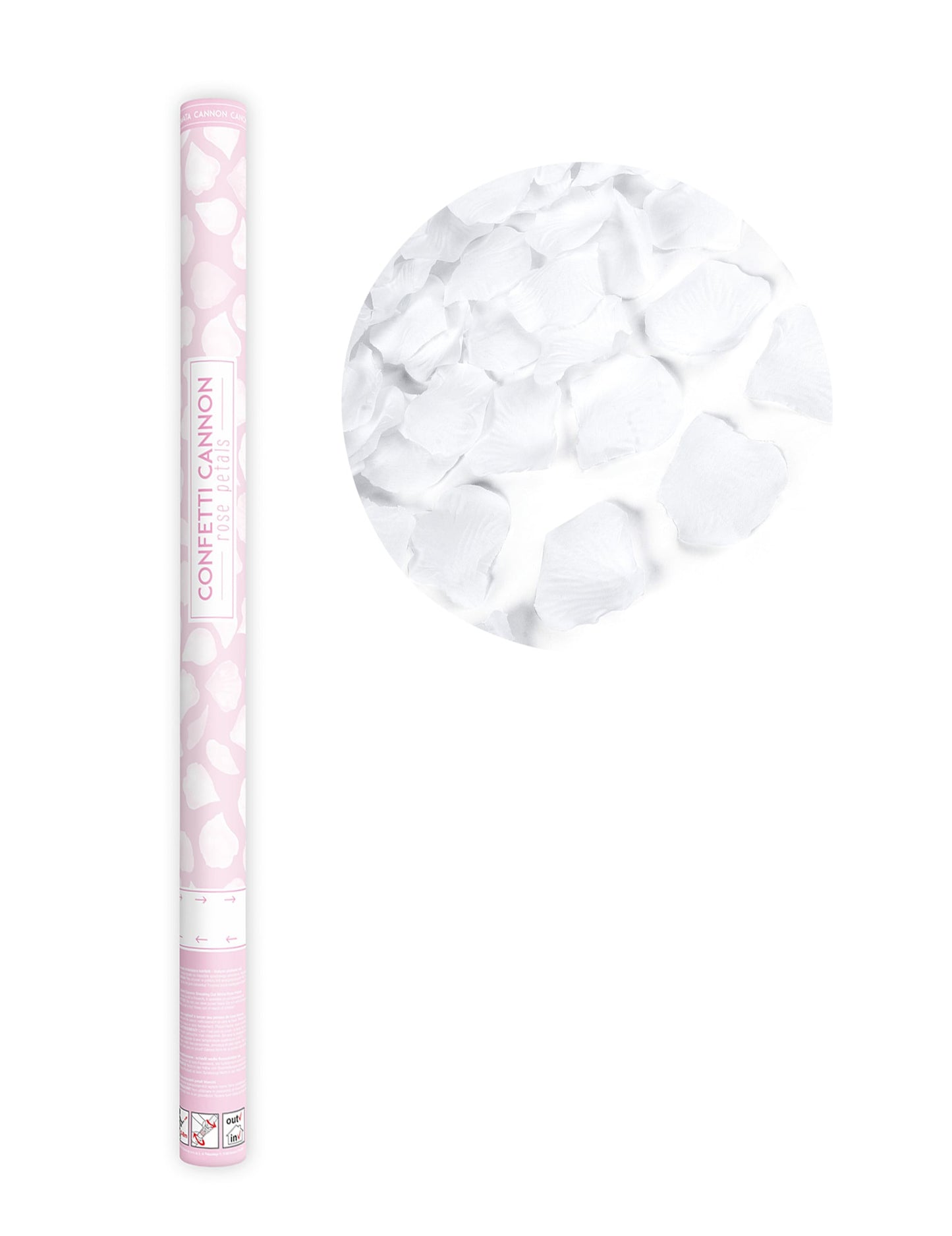 Canon à confettis pétales blanc