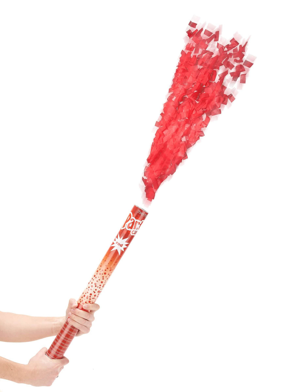 Canhão de confettis para festa vermelho