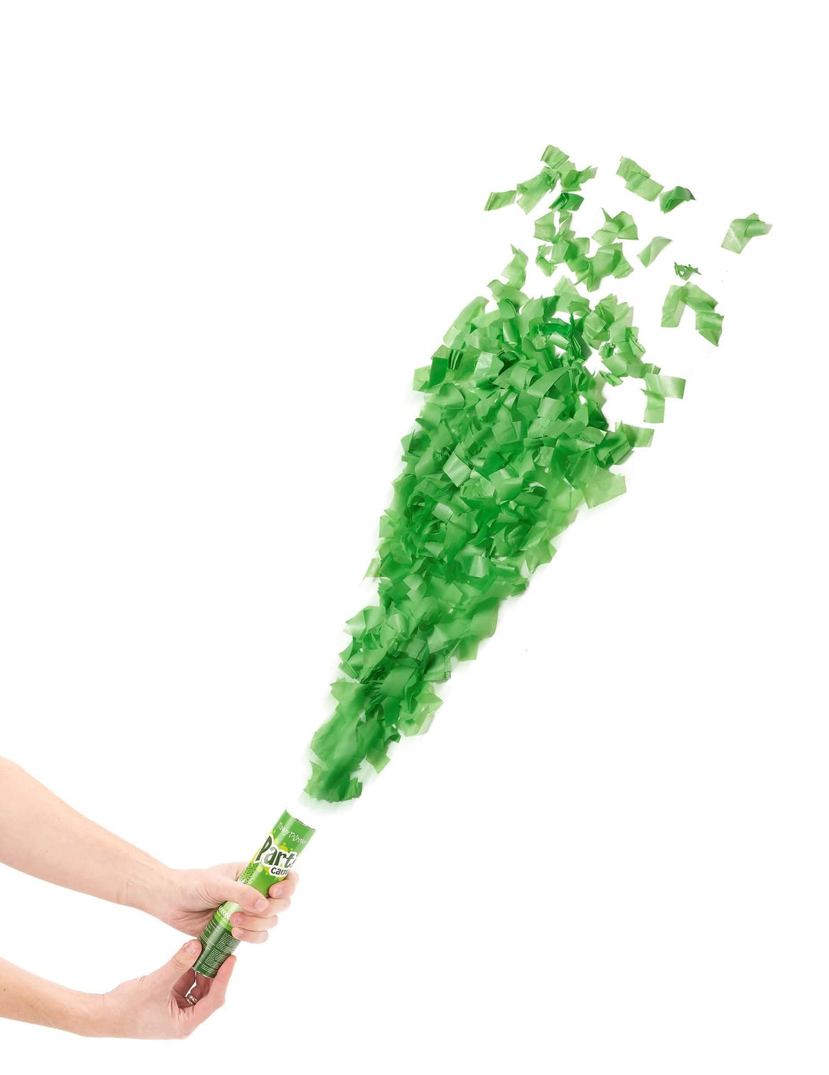 Canhão de confettis para festa verde