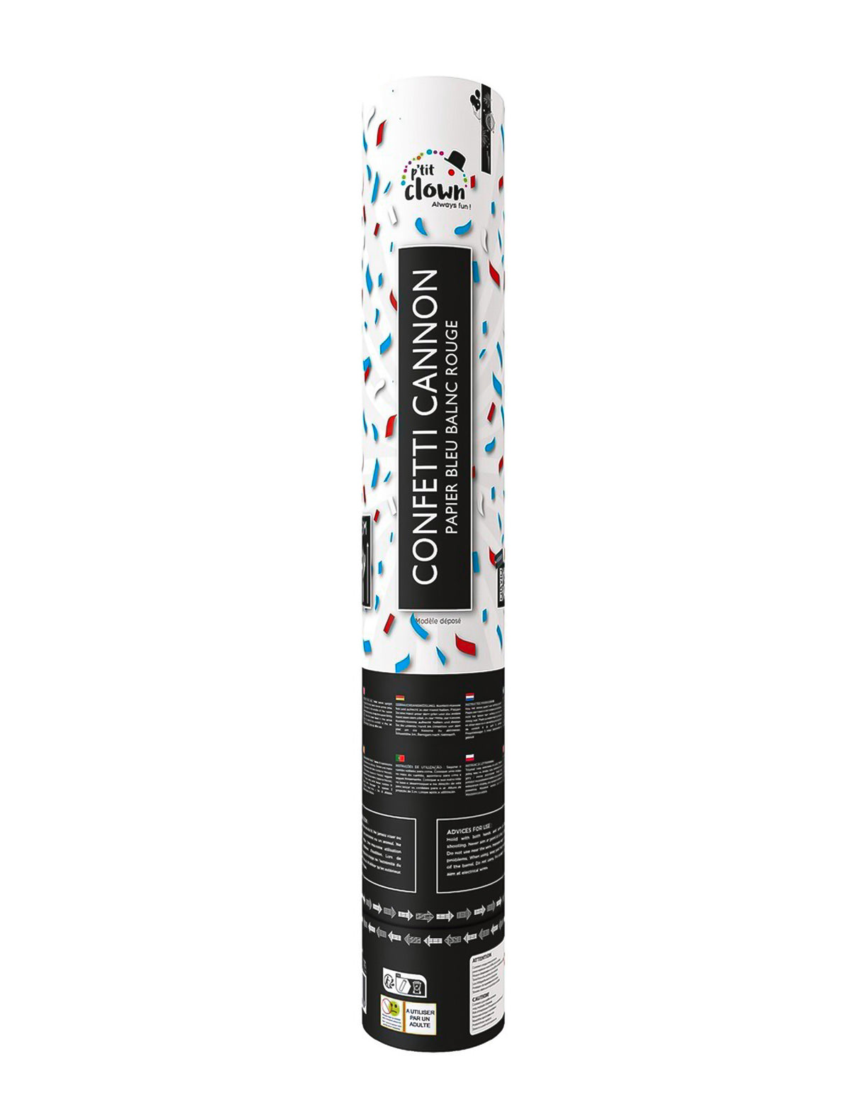 Canon à confettis France pour supporter bleu blanc rouge