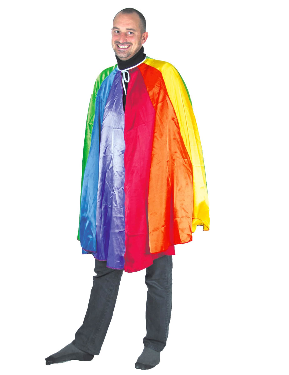 Capa arco-íris para adulto multicores acetinada