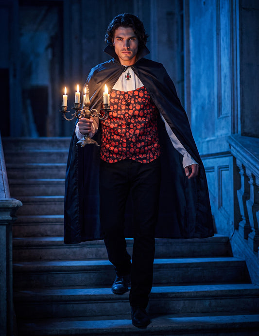 Capa de Drácula Halloween homem