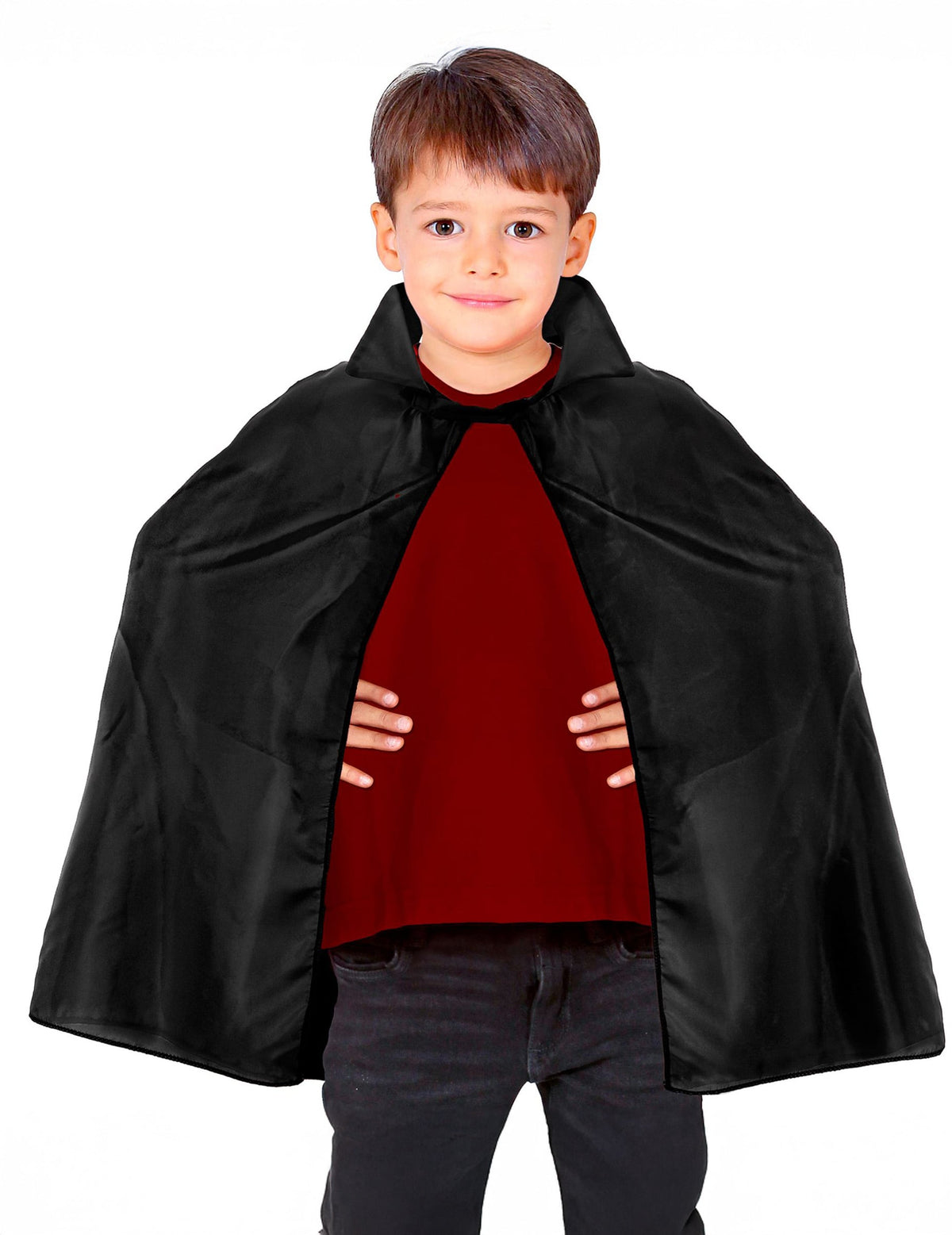 Cape pour enfant noire avec col