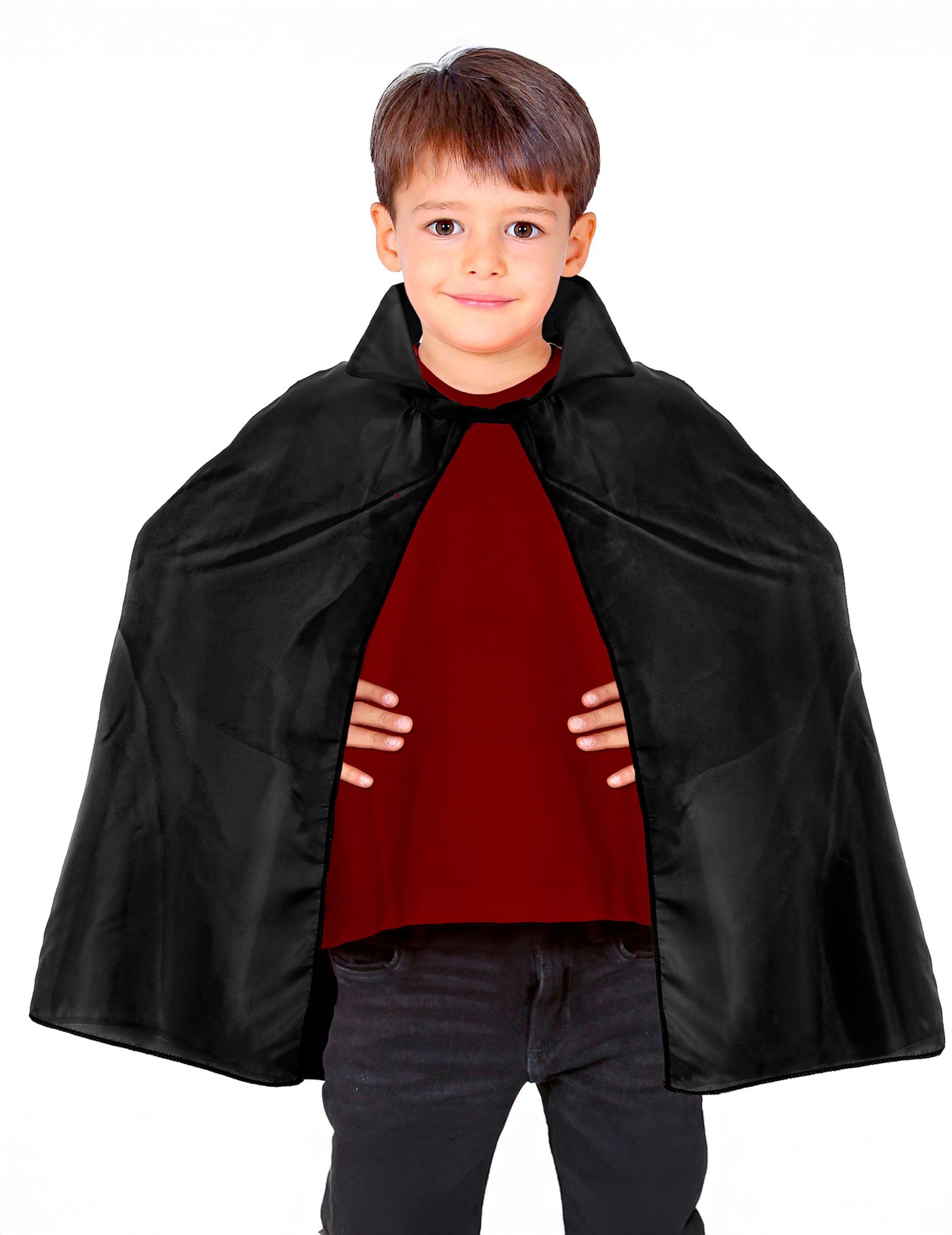 Cape pour enfant noire avec col