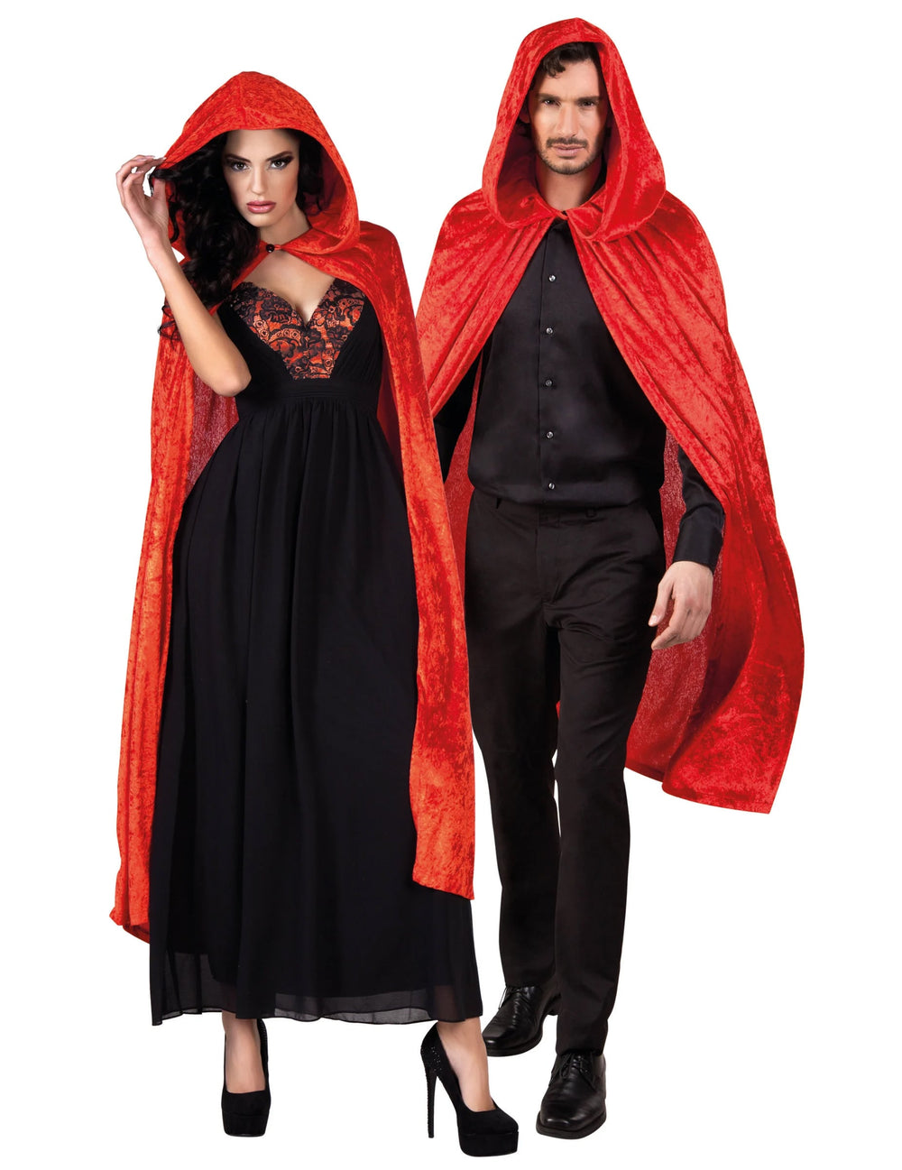 Cape Halloween pour adulte rouge aspect velours