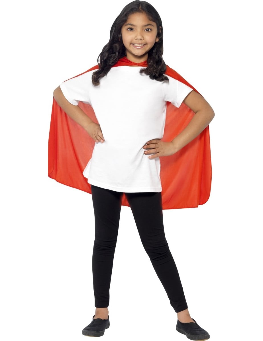 Vue de face de la cape rouge pour enfant