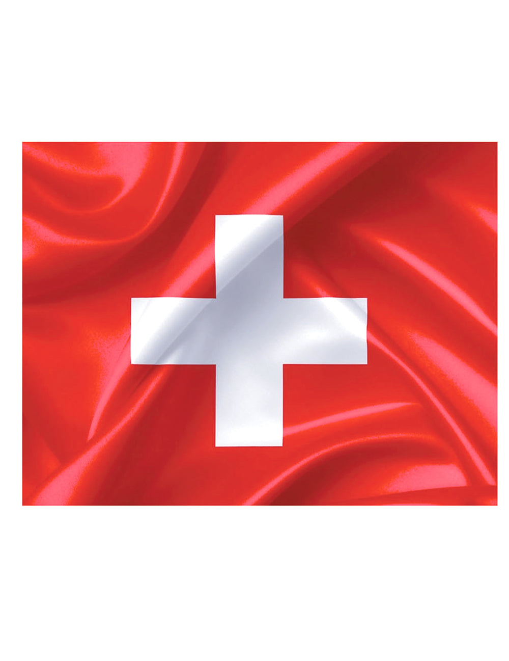 Détail du motif du drapeau de la cape supporter Suisse pour adulte