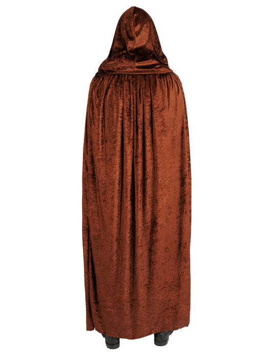 Capa muito longa veludo castanho luxo 202 cm