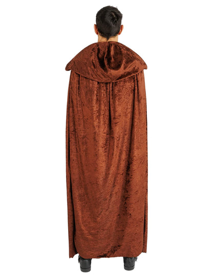 Capa muito longa veludo castanho luxo 202 cm
