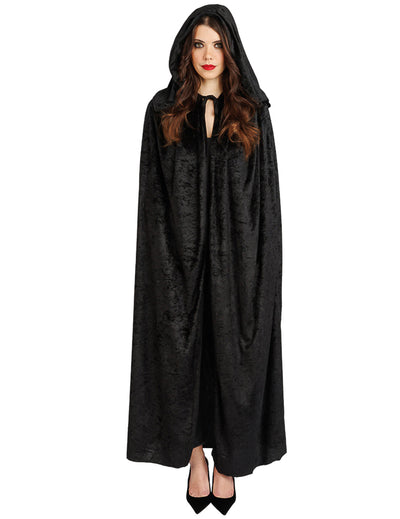 Capa muito longa veludo preto luxo 202 cm