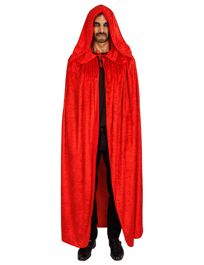 Capa muito longa veludo vermelho luxo 202 cm