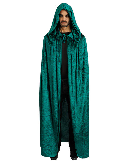 Capa muito longa veludo verde luxo 202 cm