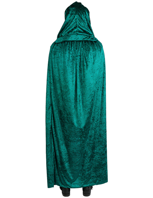 Capa muito longa veludo verde luxo 202 cm