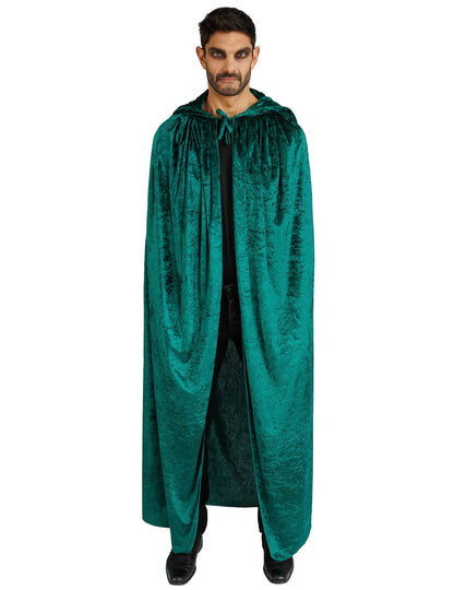 Capa muito longa veludo verde luxo 202 cm
