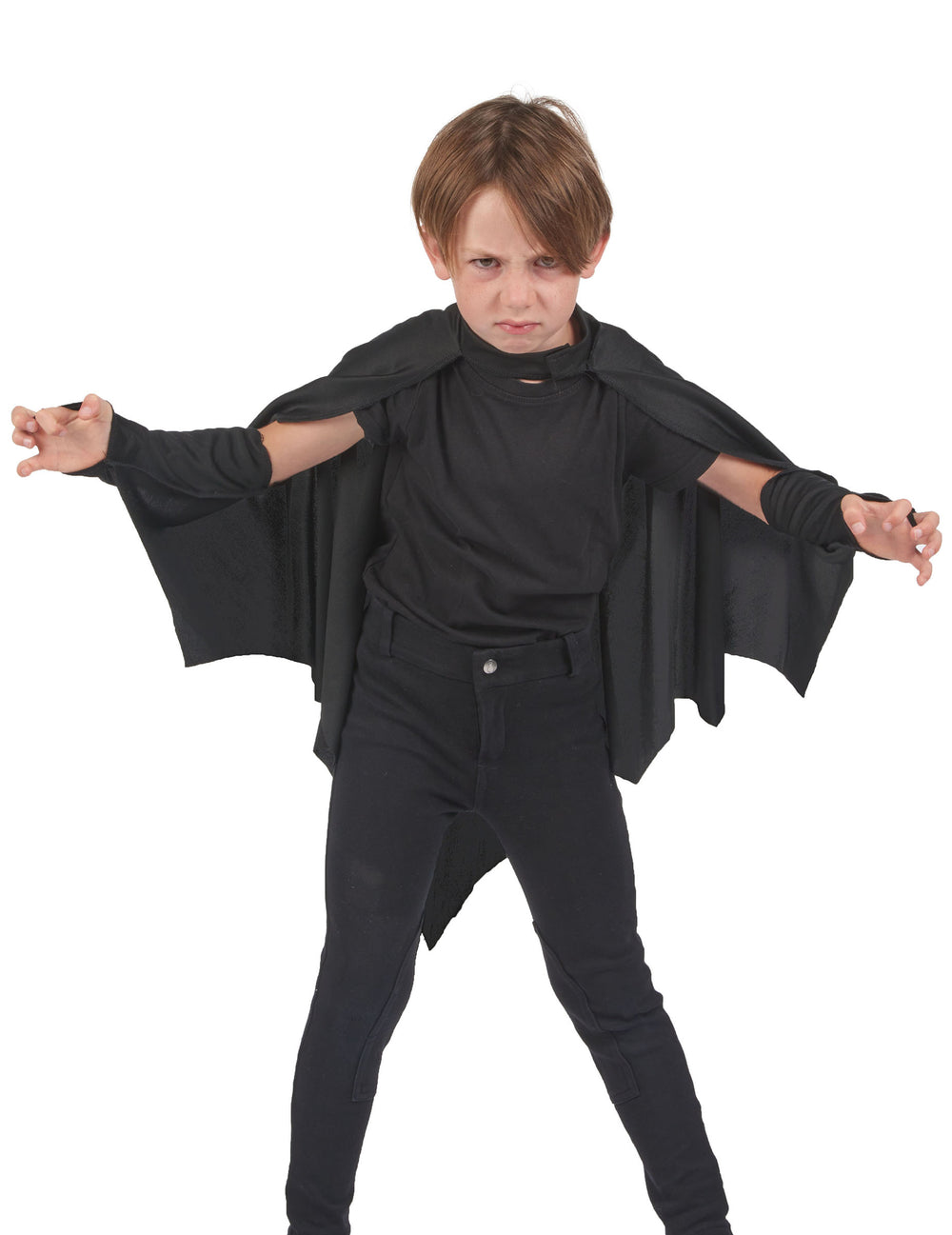 Vue de face de la cape vampire chauve-souris pour enfant