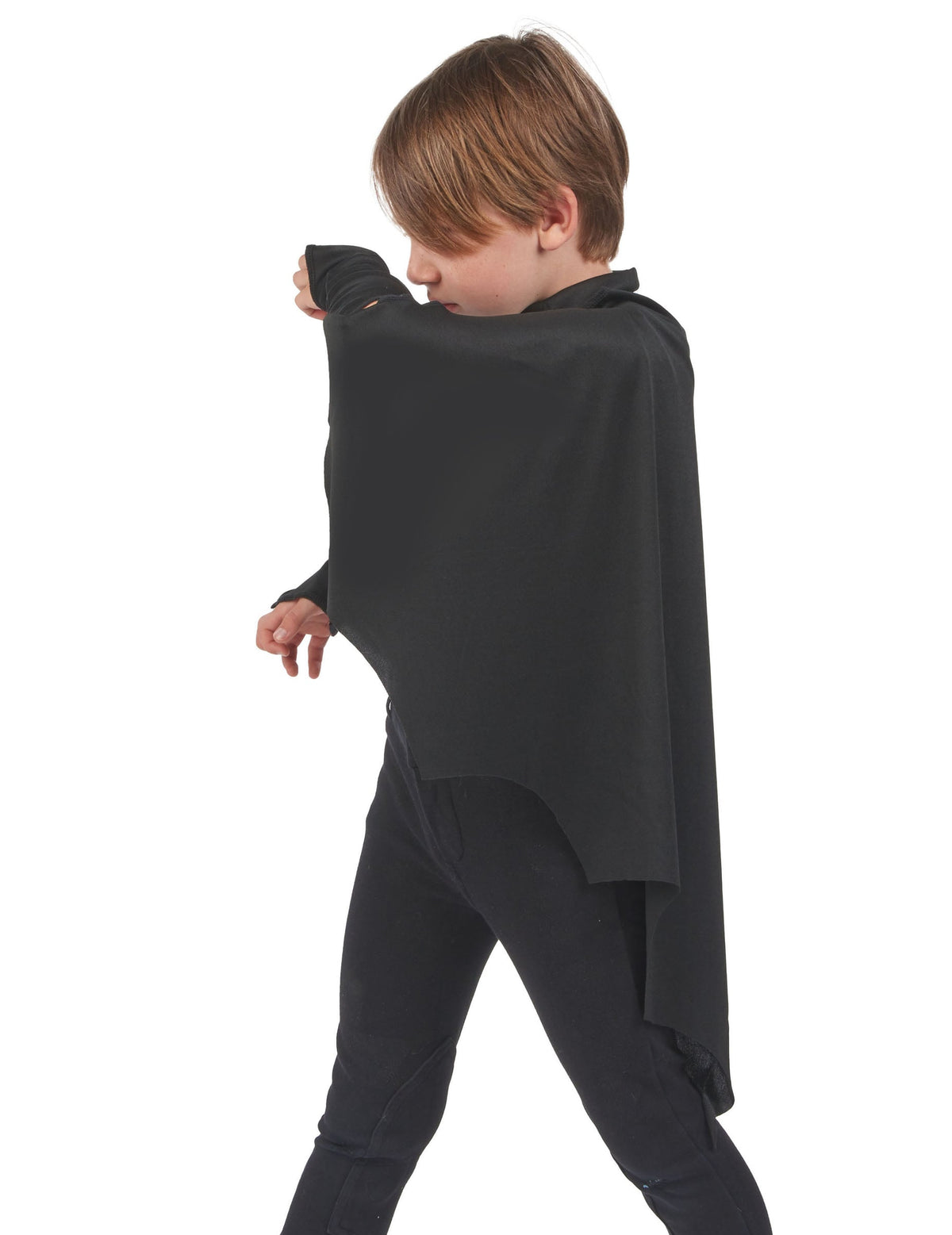 Vue de profil de la cape vampire chauve-souris pour enfant