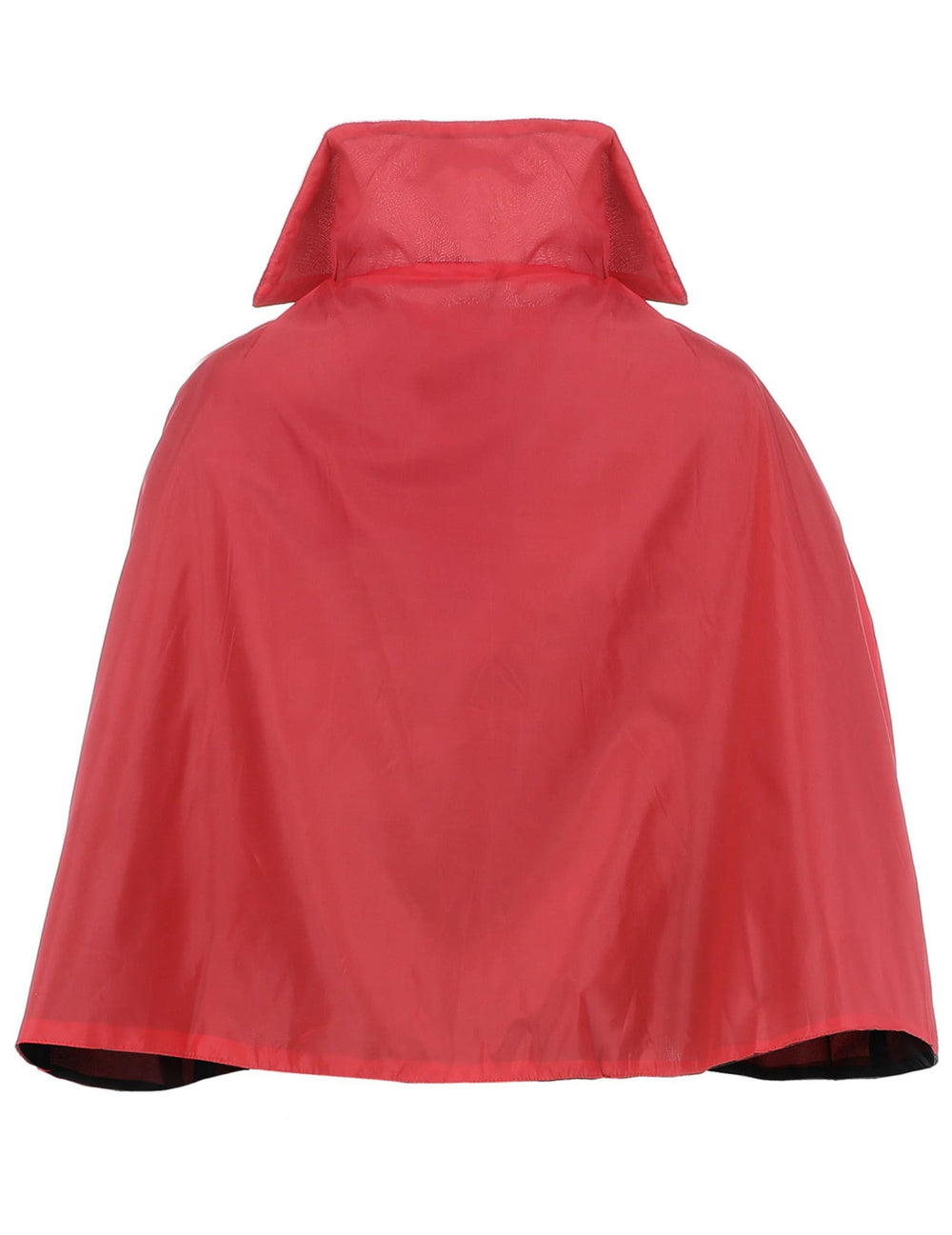 Vue de dos du revers rouge de la cape vampire satinée réversible pour enfant
