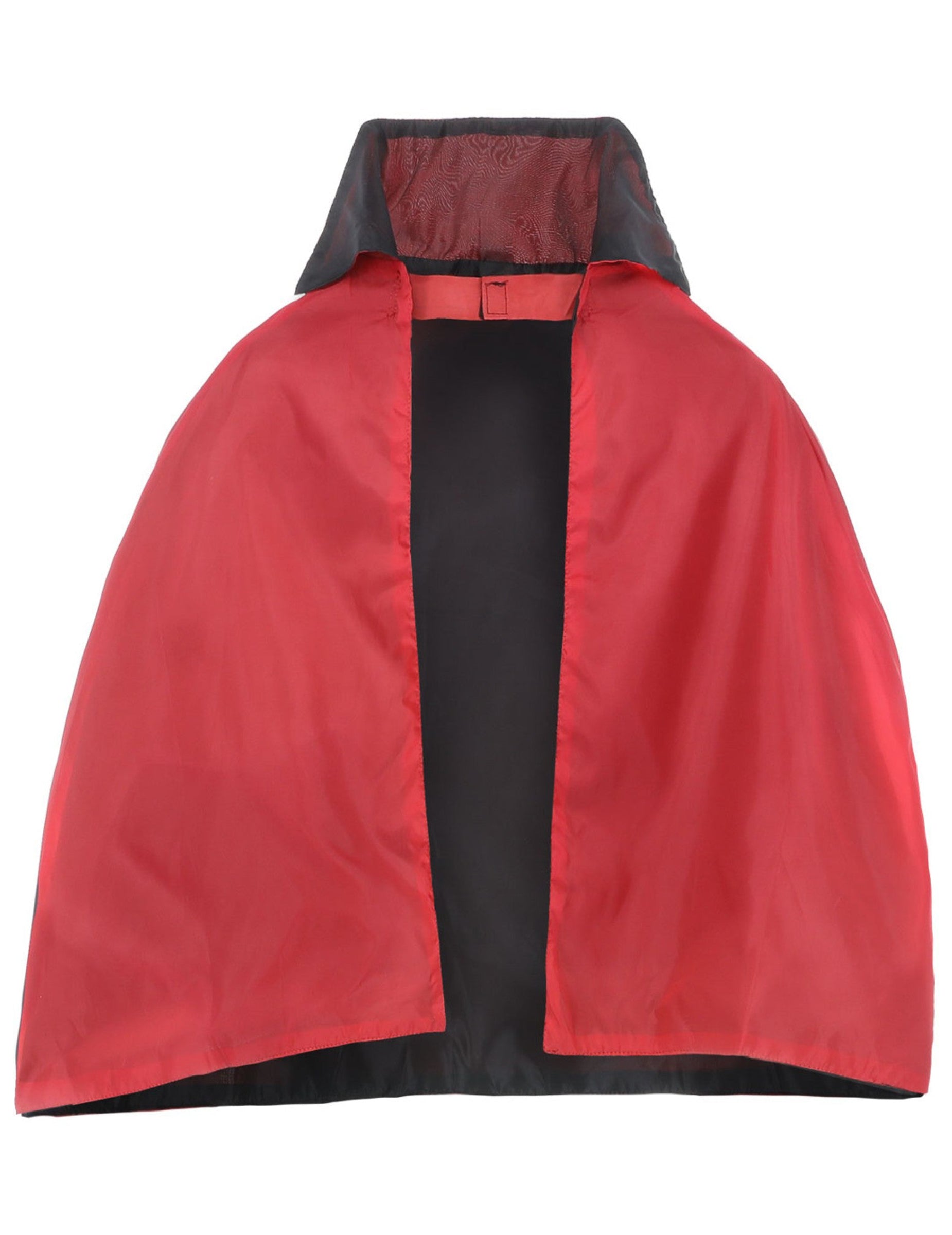 Détail du col de la cape vampire satinée réversible pour enfant