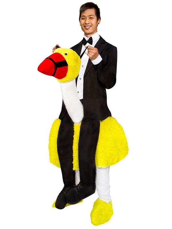 Déguisement porte-moi à dos d'oiseau pour adulte jaune