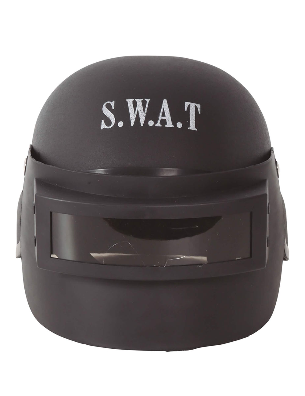 Detalhe da marcação S.W.A.T do capacete anti-motins SWAT