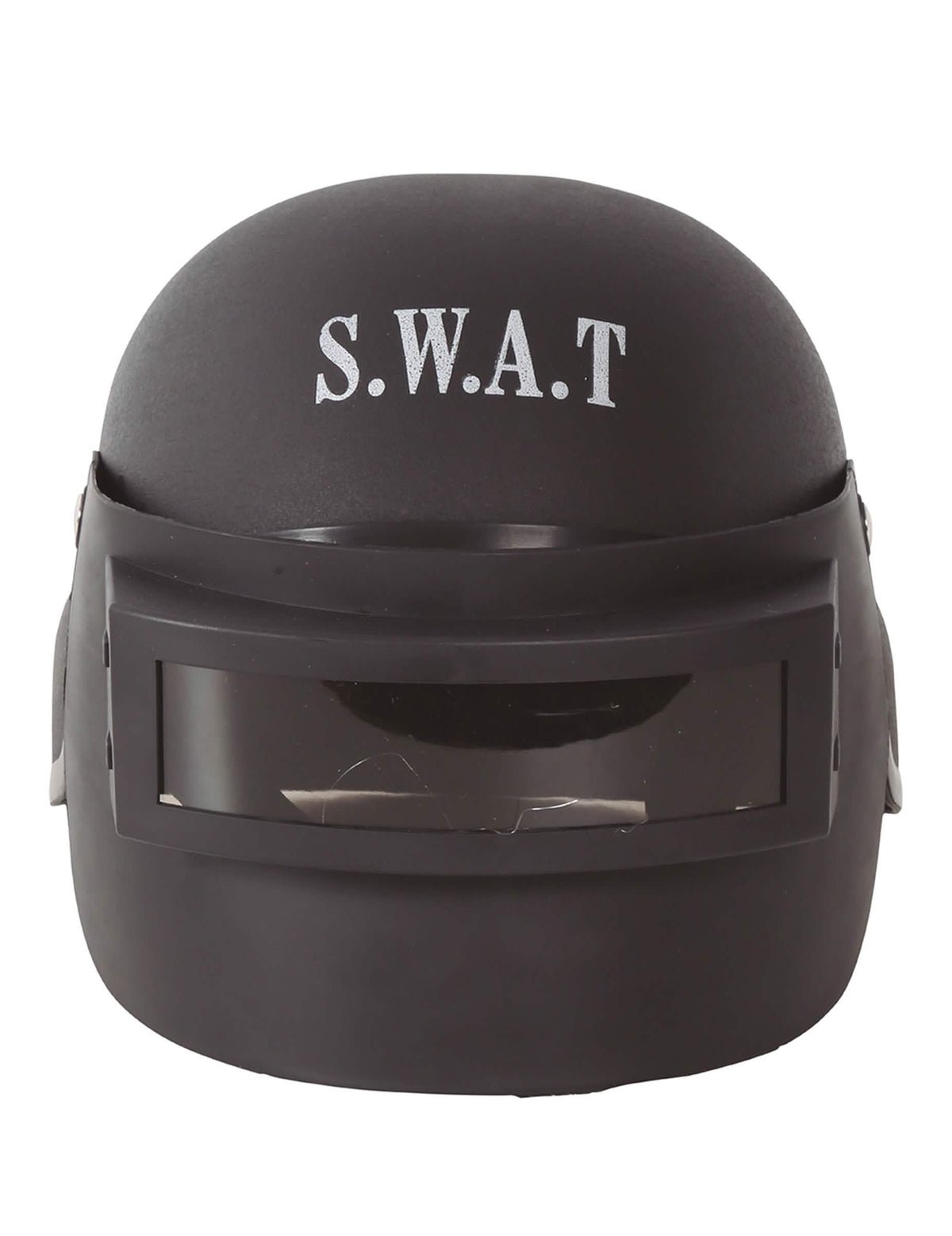 Detalhe da marcação S.W.A.T do capacete anti-motins SWAT