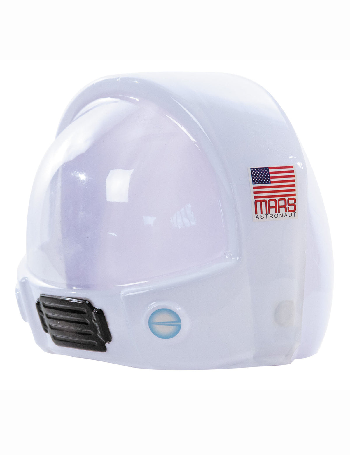 Casque d'astronaute pour adulte blanc en plastique avec visière transparente