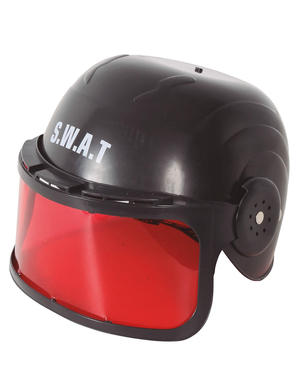 Capacete com viseira SWAT para criança preto com viseira vermelho