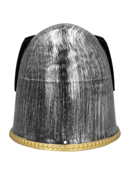 Vue de dos du casque de chevalier médiéval