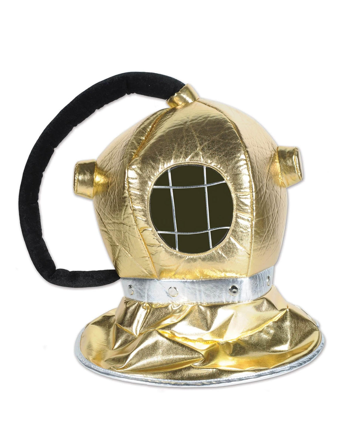 Capacete de mergulhador para adulto em tecido dourado