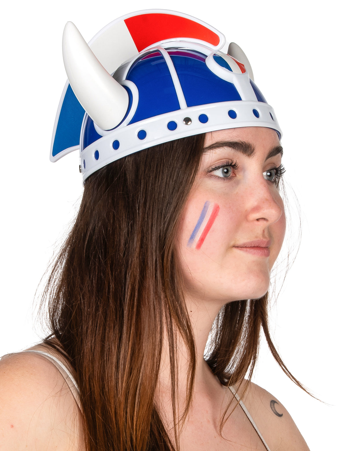 Vue de profil du casque gaulois supporter