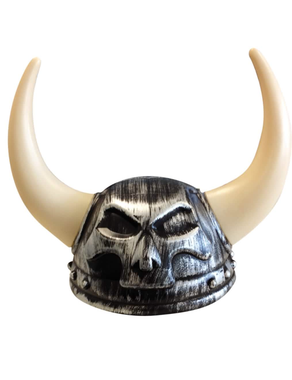 Capacete de guerreiro gaulês para adulto cinzento com cornos brancos