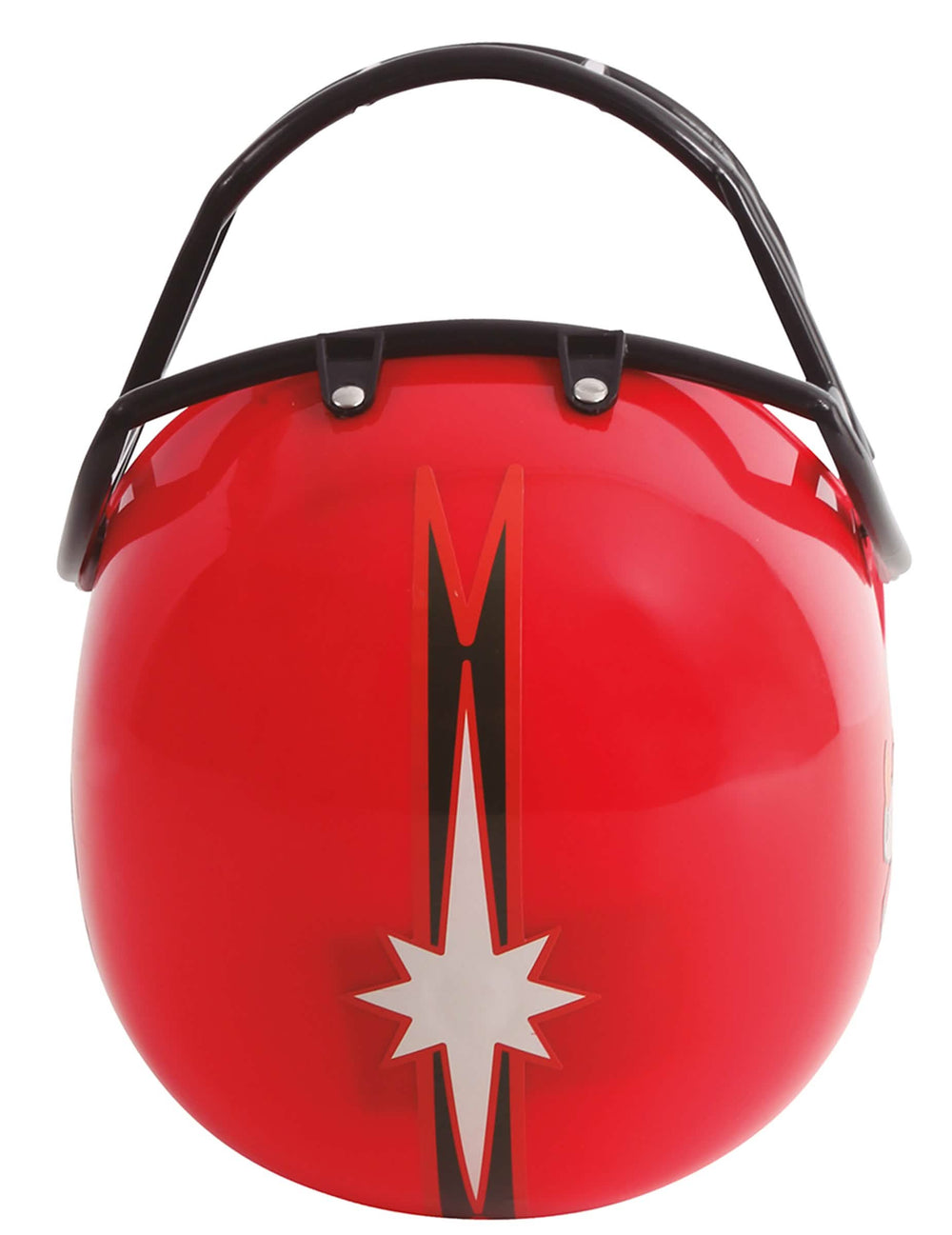 Vista traseira do capacete de jogador de futebol para adulto vermelho