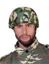 Casque militaire imprimé camouflage pour adulte vert et marron