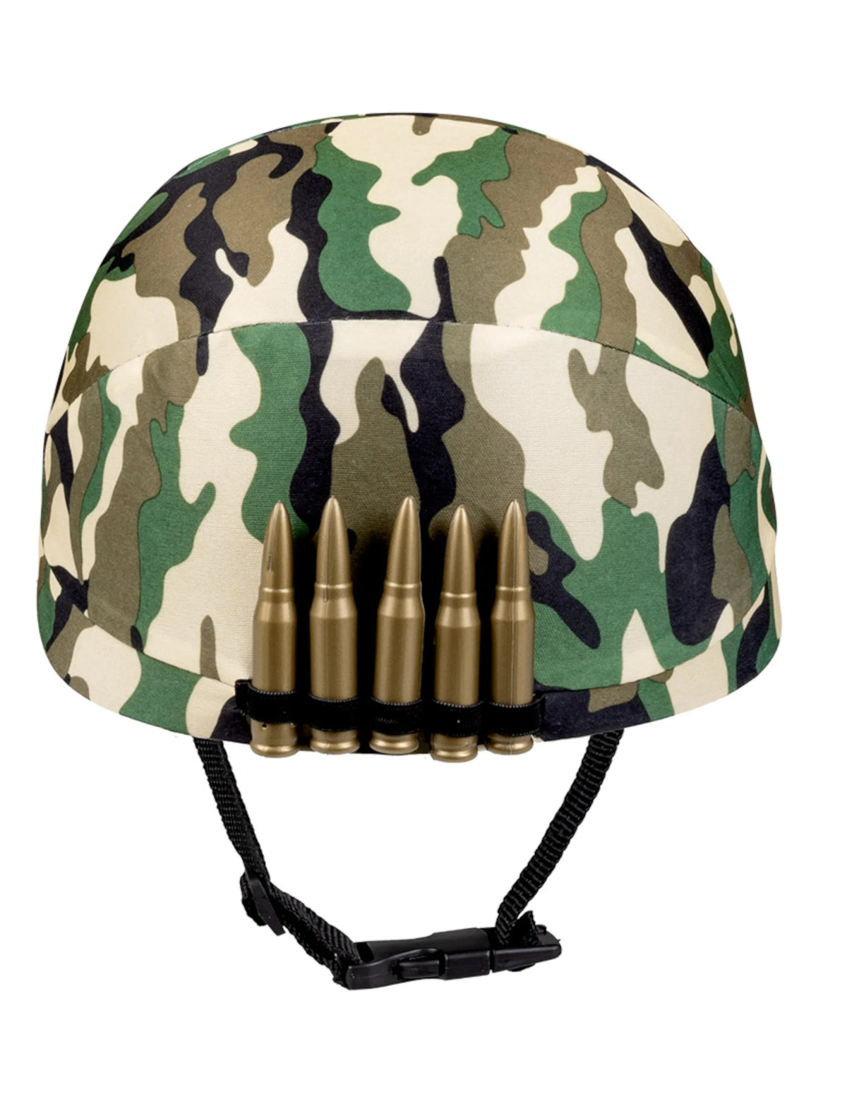 Détail des cartouches du casque militaire imprimé camouflage