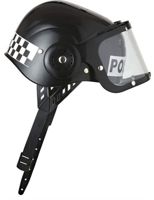Vista de perfil do capacete de polícia para criança