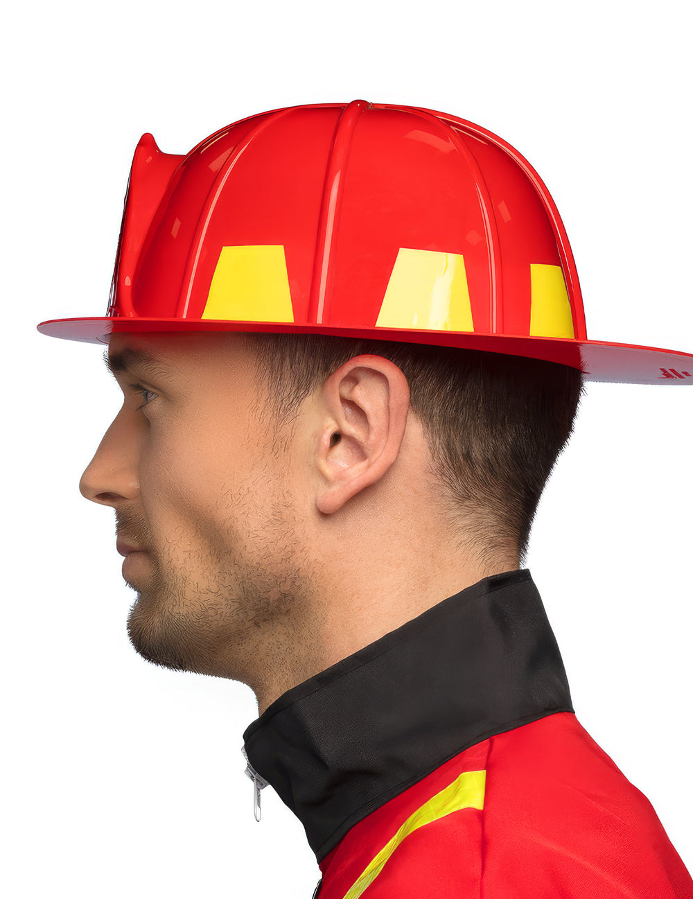 Vue de profil du casque de pompier pour adulte