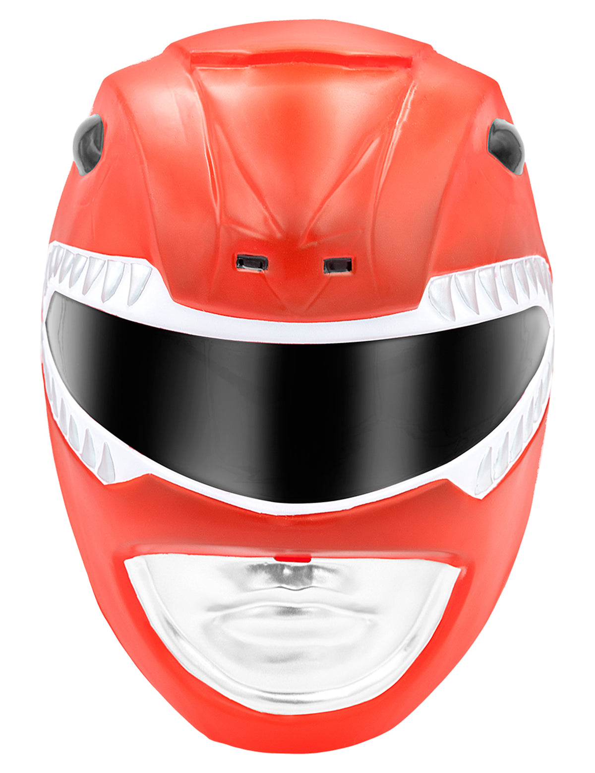 Vue de face du casque Power Ranger rouge