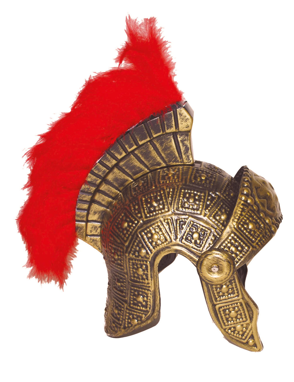 Vue de profil du casque romain