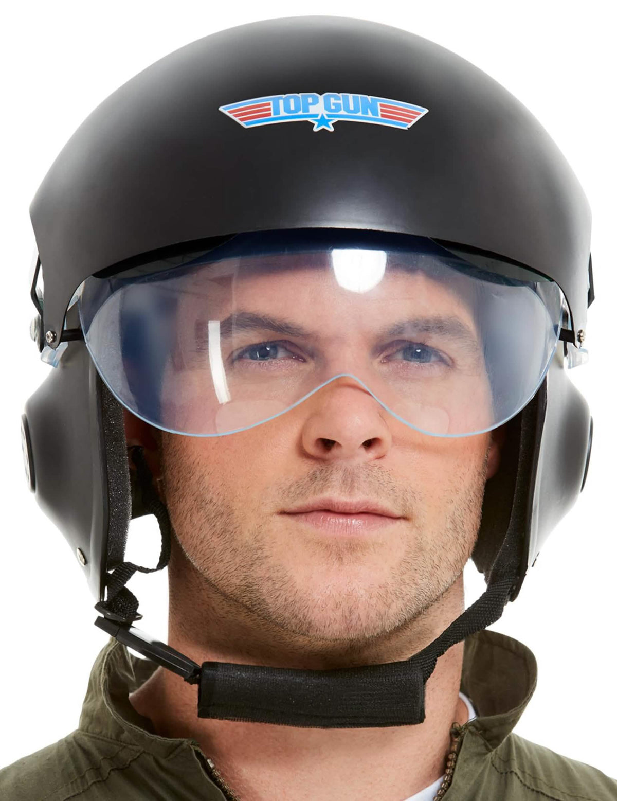 Capacete Top Gun™ Deluxe para adulto preto com viseira