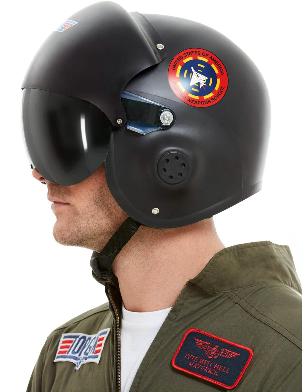 Vista de perfil do Capacete Top Gun™ Deluxe