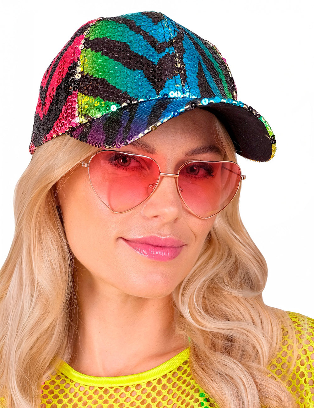 Casquette à sequins tigrée pour adulte multicolore