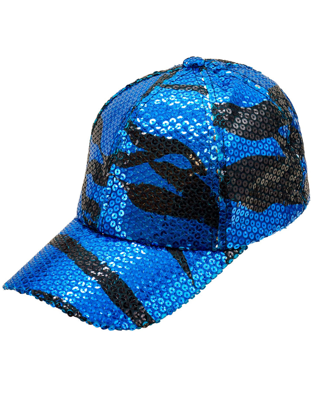 Vue de trois-quarts de la casquette à sequins vague pour adulte