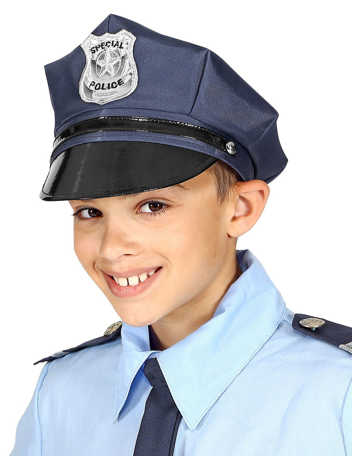 Casquette ajustable police pour enfant bleu marine avec écusson argenté