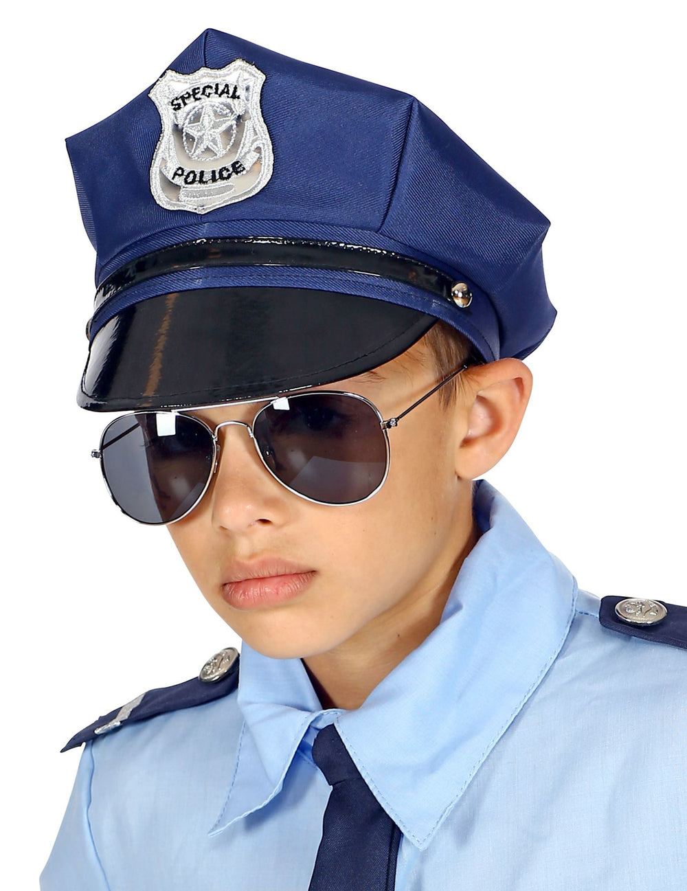 Vue de trois-quarts de la casquette ajustable police
