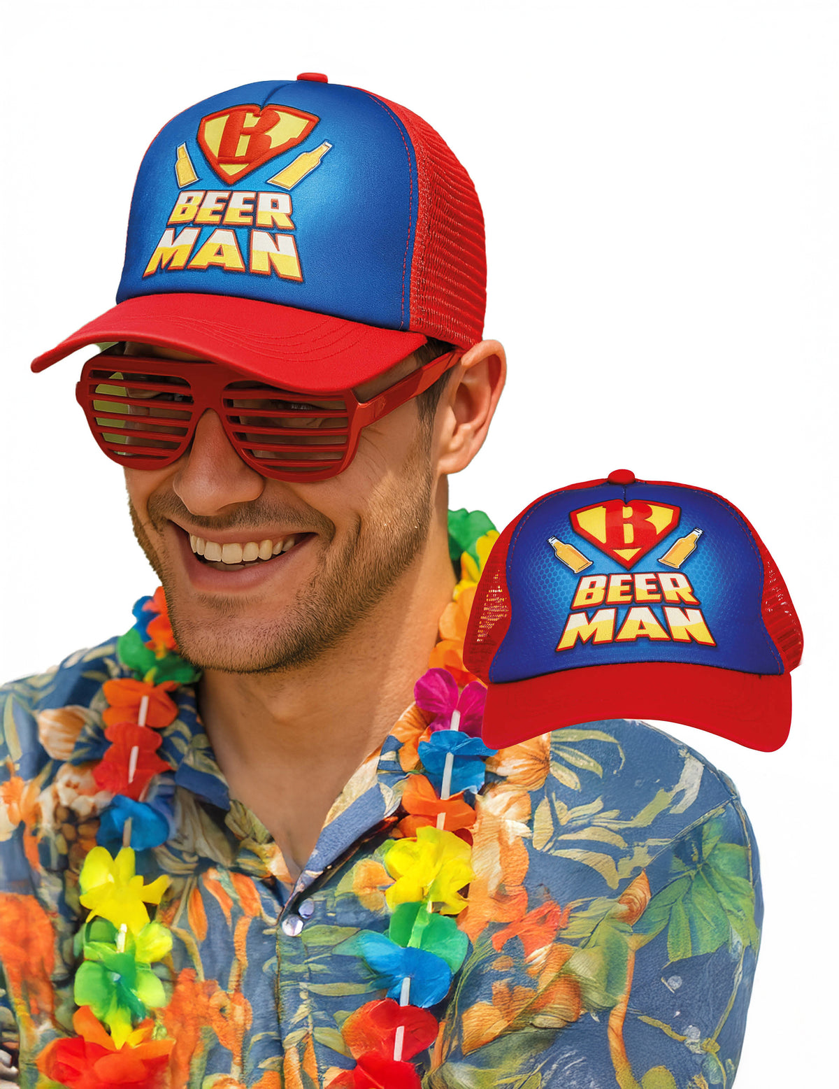 Gros plan sur le logo de la casquette Beerman pour adulte