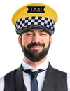 Casquette chauffeur de taxi pour adulte jaune à damier noir et blanc