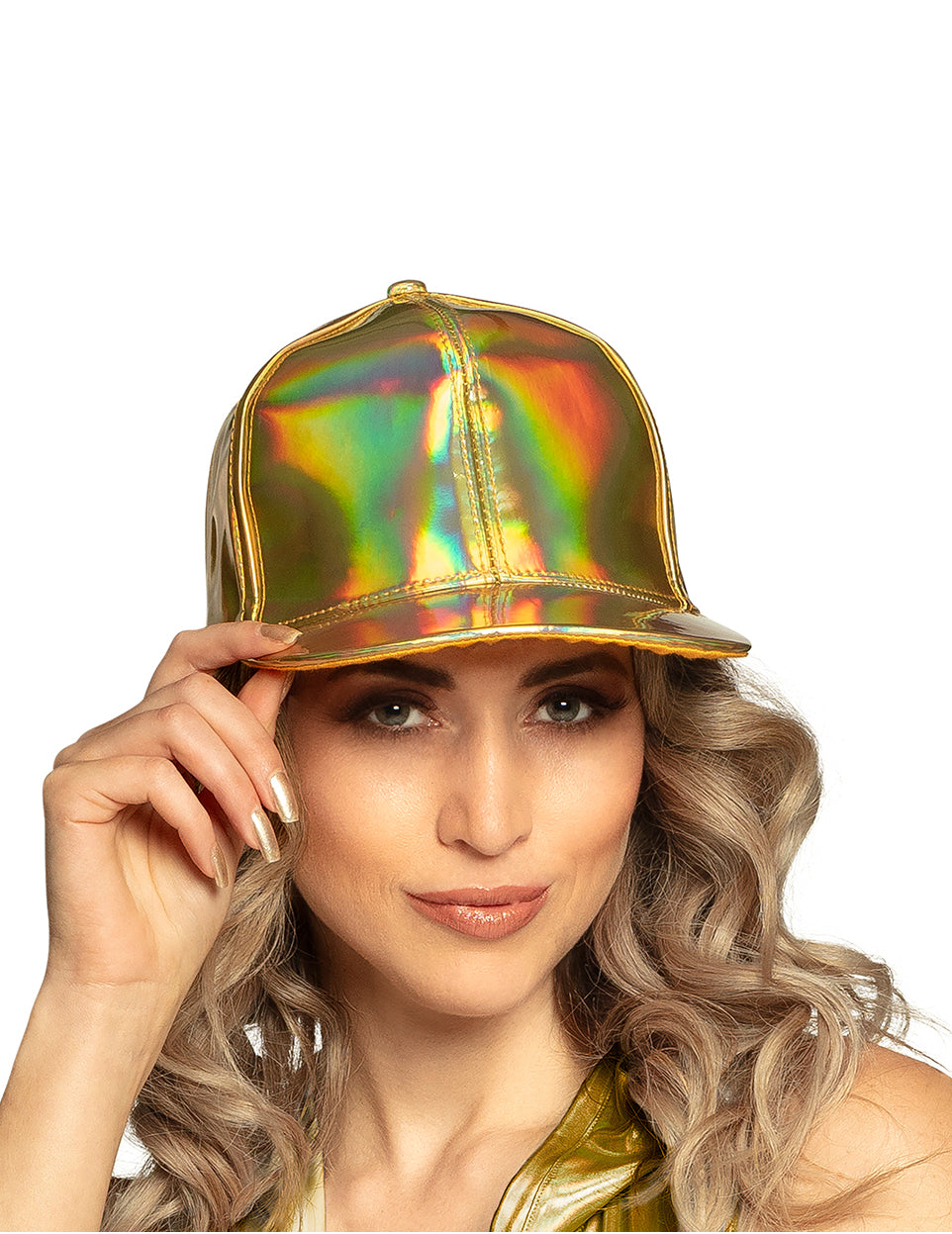 Casquette dorée iridescente pour adulte dorée et brillante