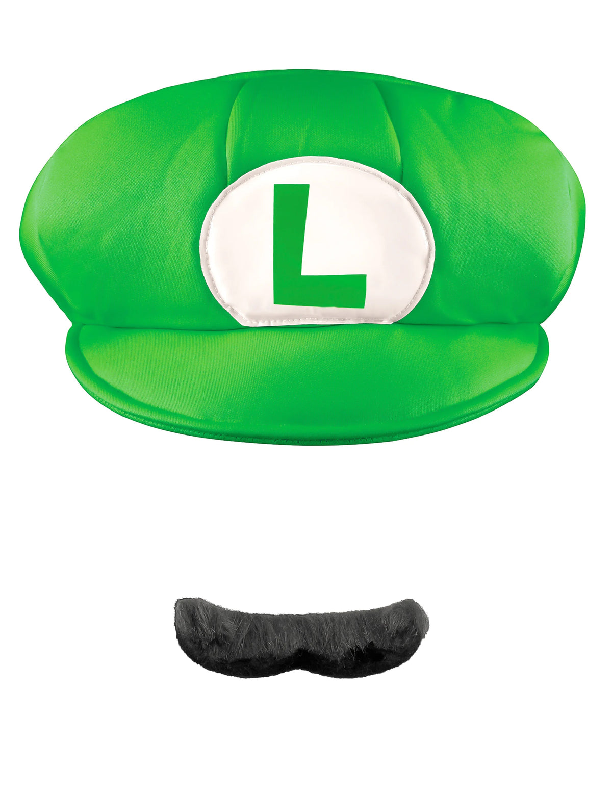 Vue de face de la casquette et moustache Luigi™