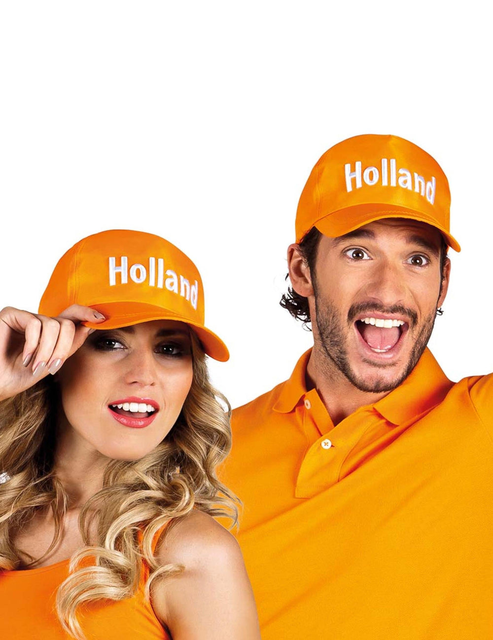 Casquette supporter Pays-Bas pour adulte orange avec inscription Holland